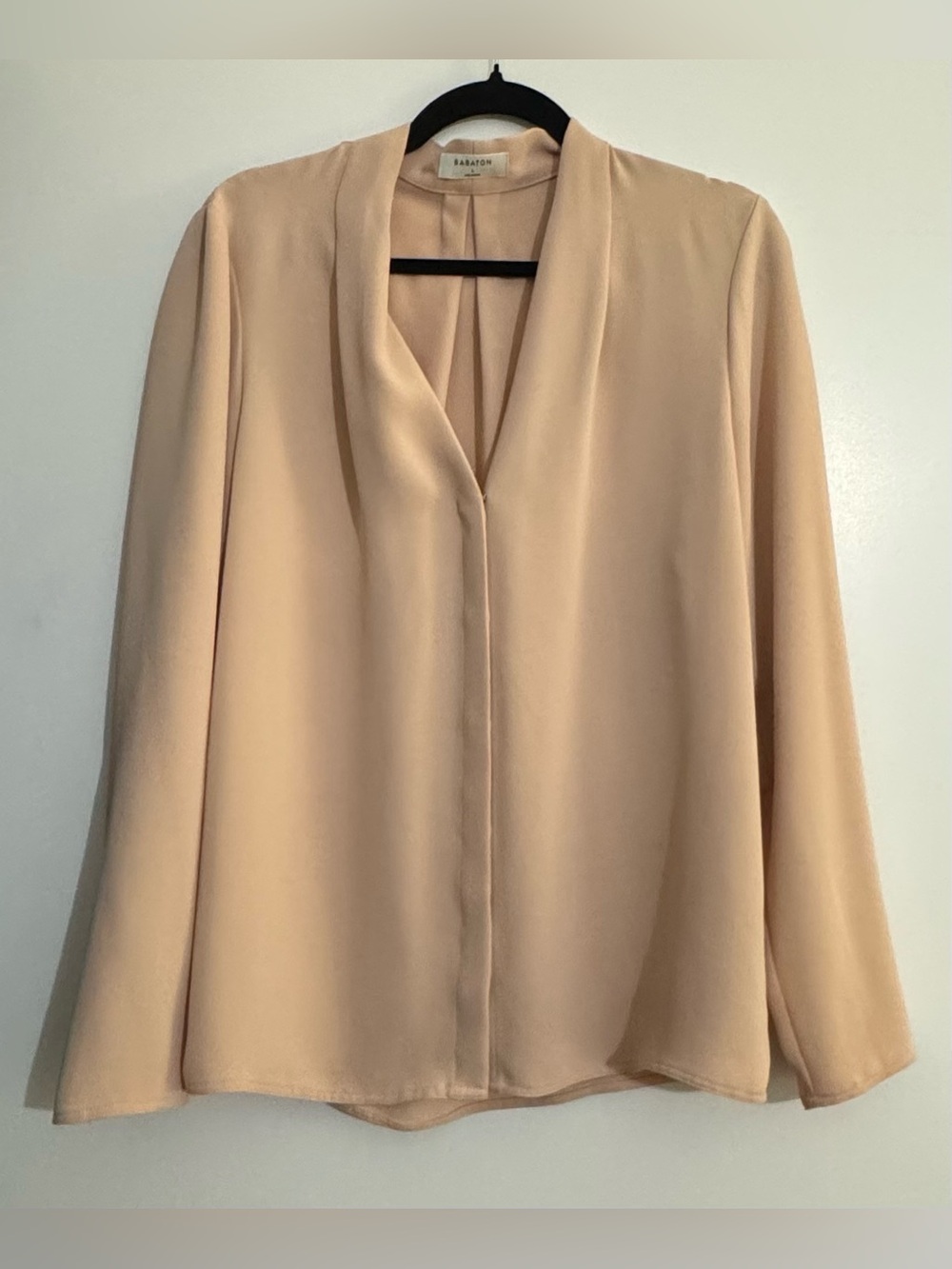 Talula Babaton Aritzia Blush Pink V-Neck Blouse Size Medium